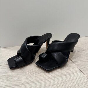 Zara Black Chunky Strappy Heels